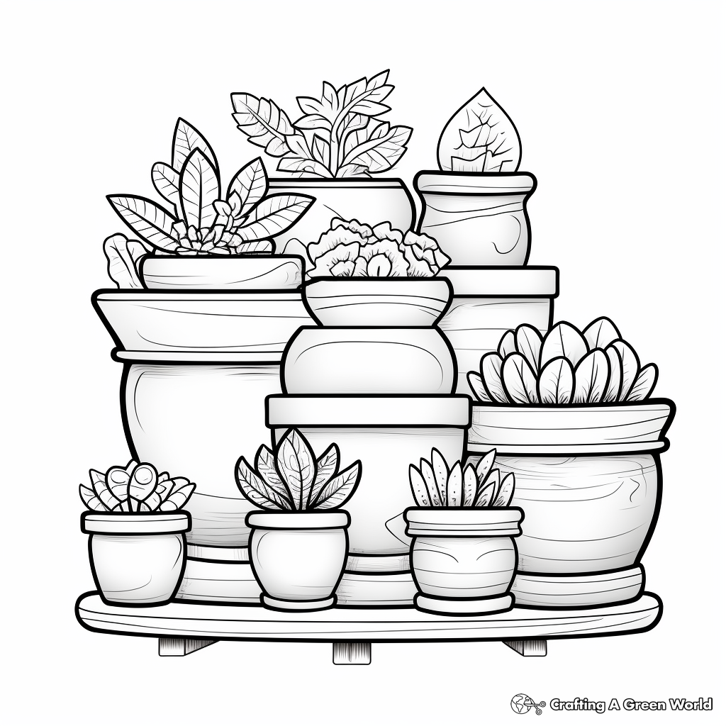 Classic Terracotta Pots Coloring Pages 1