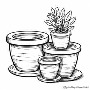 Classic Terracotta Pots Coloring Pages 3