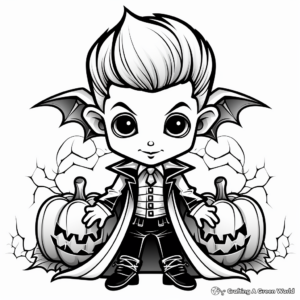 Classic Vampire Halloween Coloring Pages for Adults 2