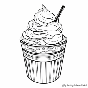 Classic Vanilla Ice Cream Cone Coloring Pages 1