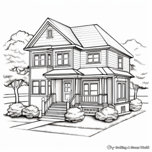 Classic Victorian House Coloring Pages 2