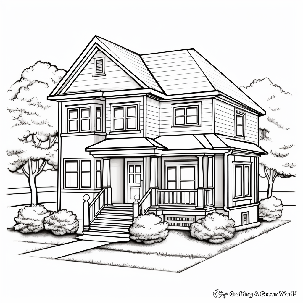 Classic Victorian House Coloring Pages 2