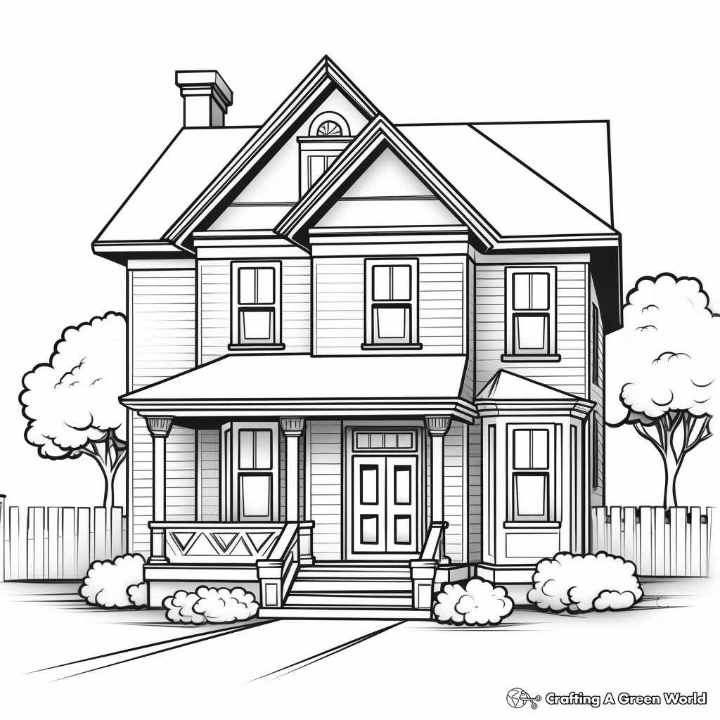 Classic Victorian House Coloring Pages 4