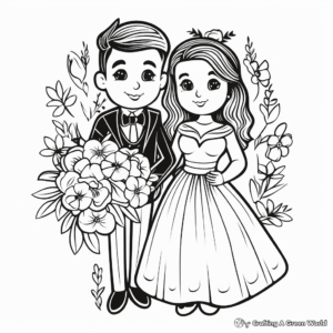 Classic Vintage Wedding Coloring Pages 1