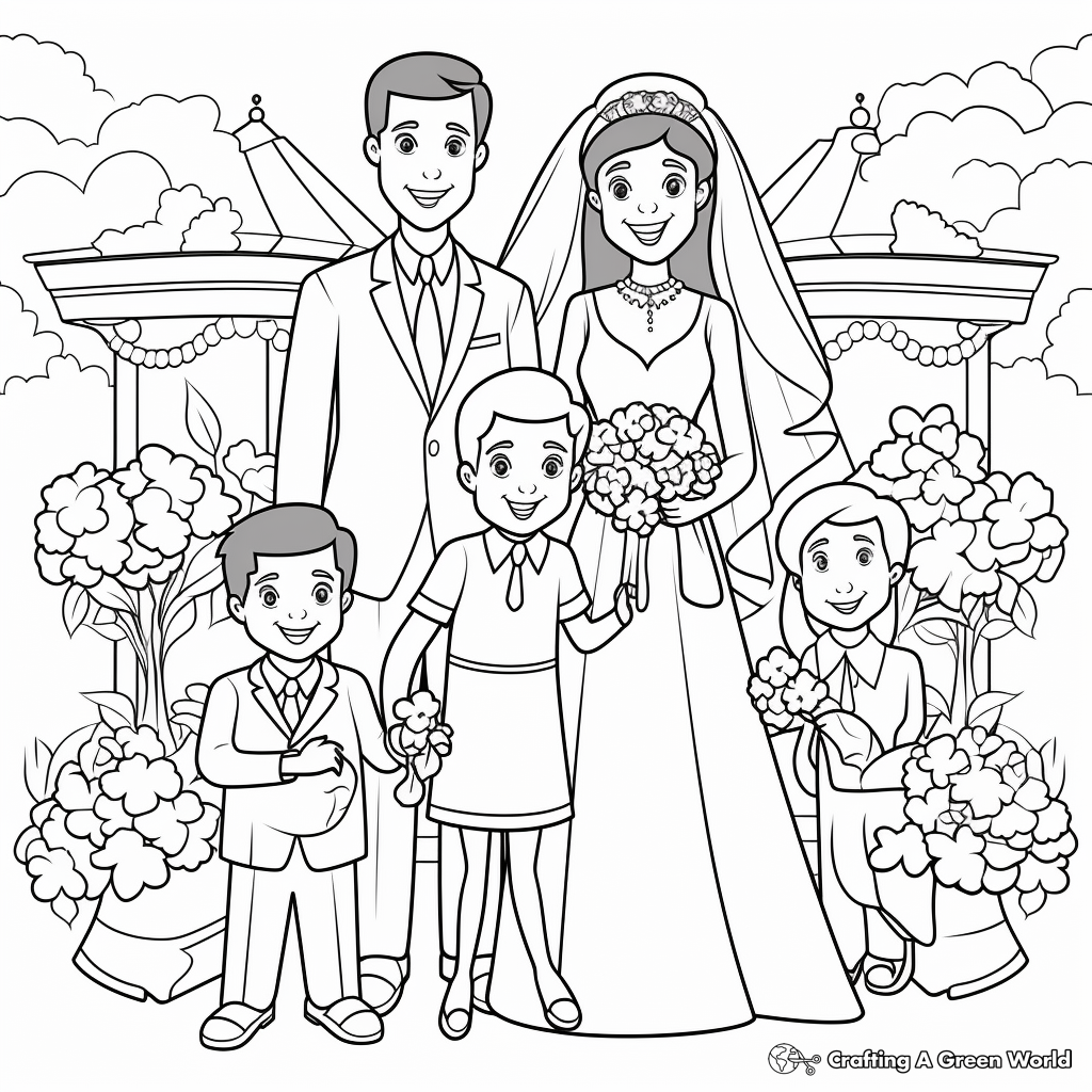 Classic Vintage Wedding Coloring Pages 4