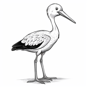 Classic White Stork Coloring Pages 3