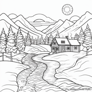 Classic Winter Scenery Coloring Pages 3