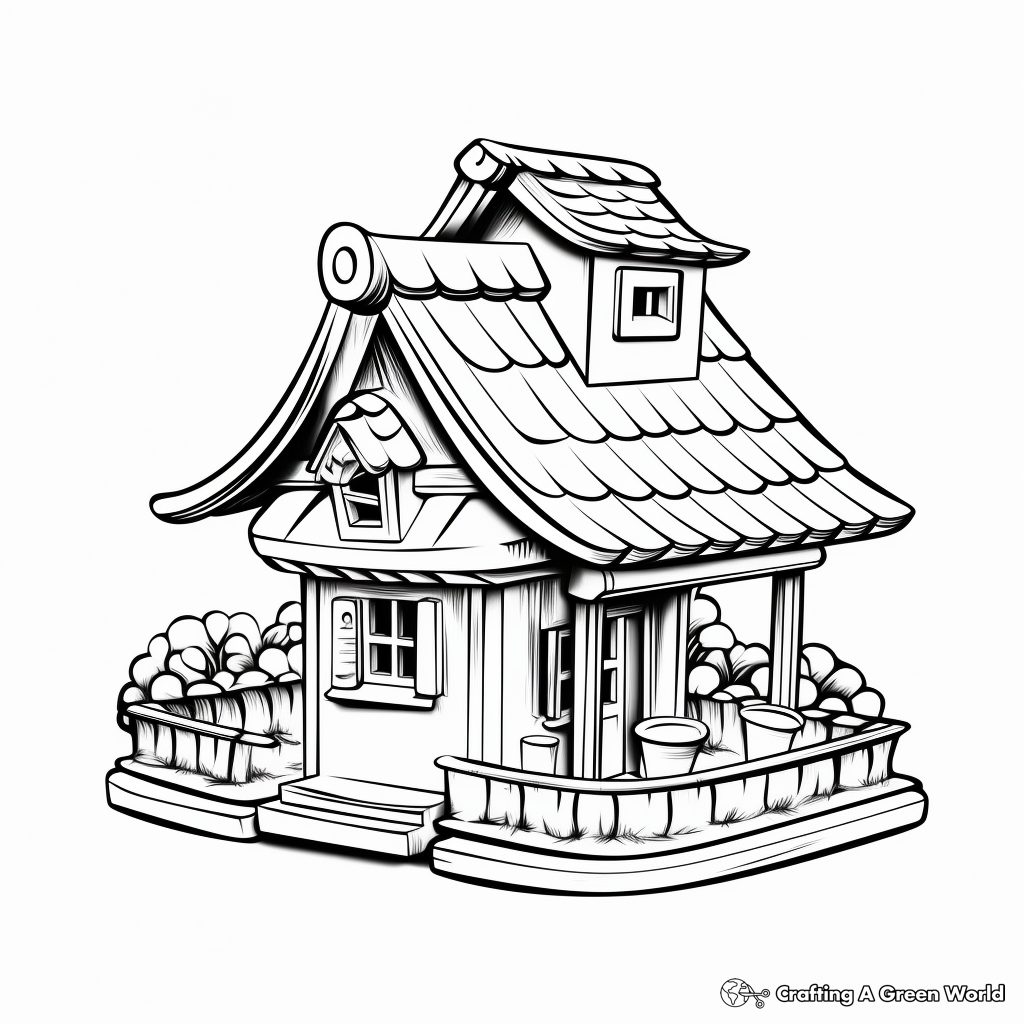 Classic Wooden Bird Feeder Coloring Pages 4