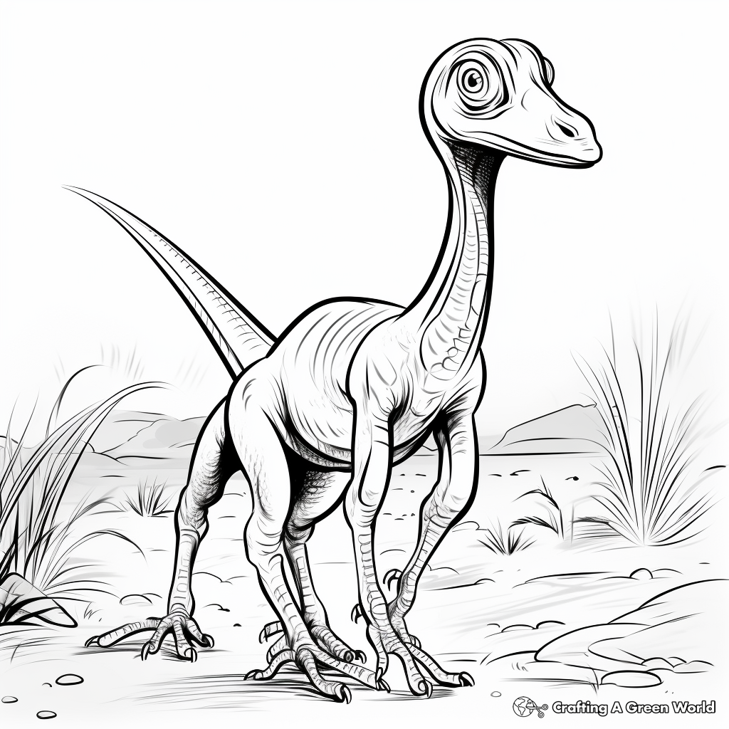 Clear-Line Compysognathus Coloring Pages for Easy Coloring 1