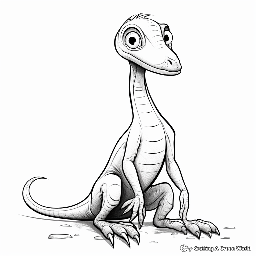 Clear-Line Compysognathus Coloring Pages for Easy Coloring 2