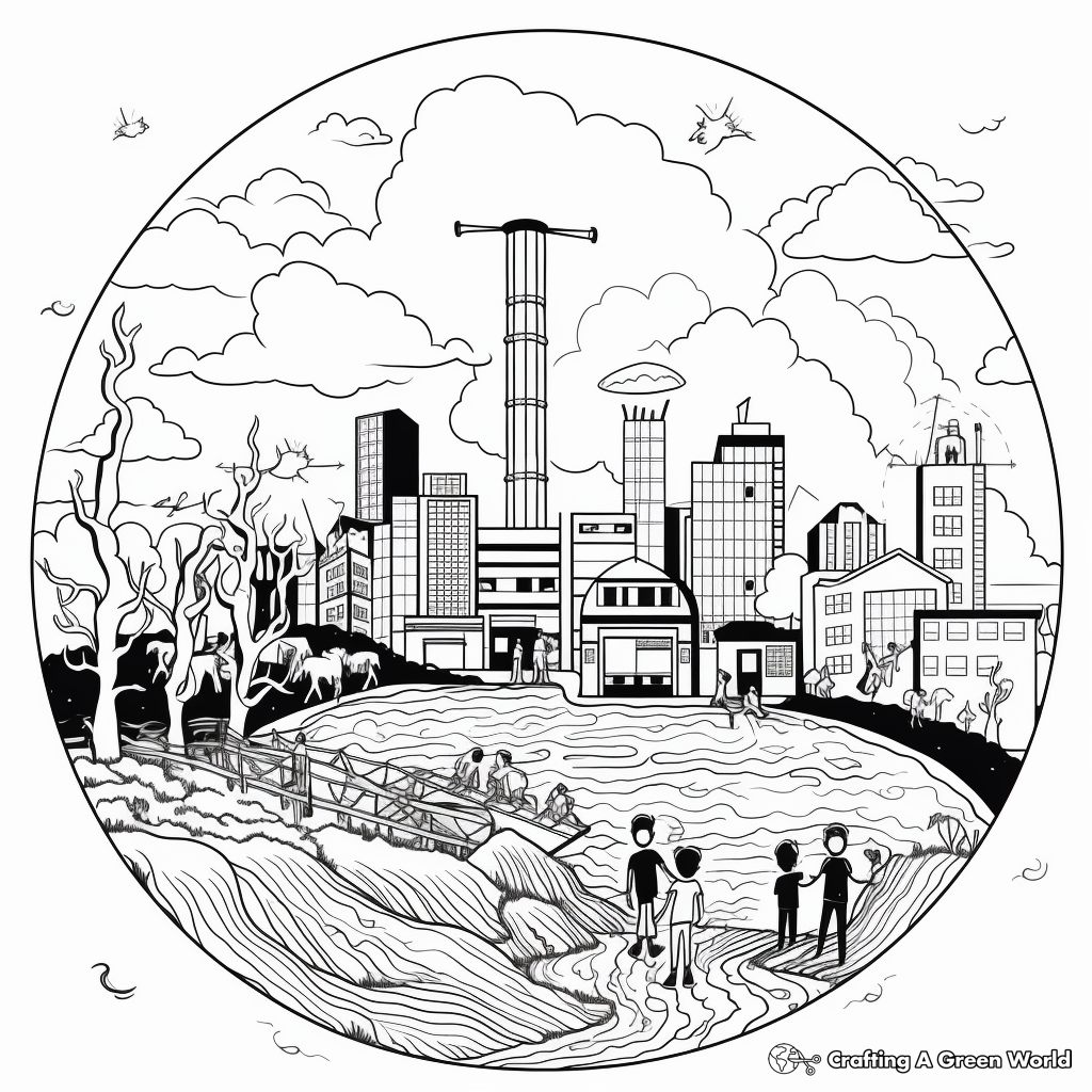 Climate Change Themed Coloring Pages 1