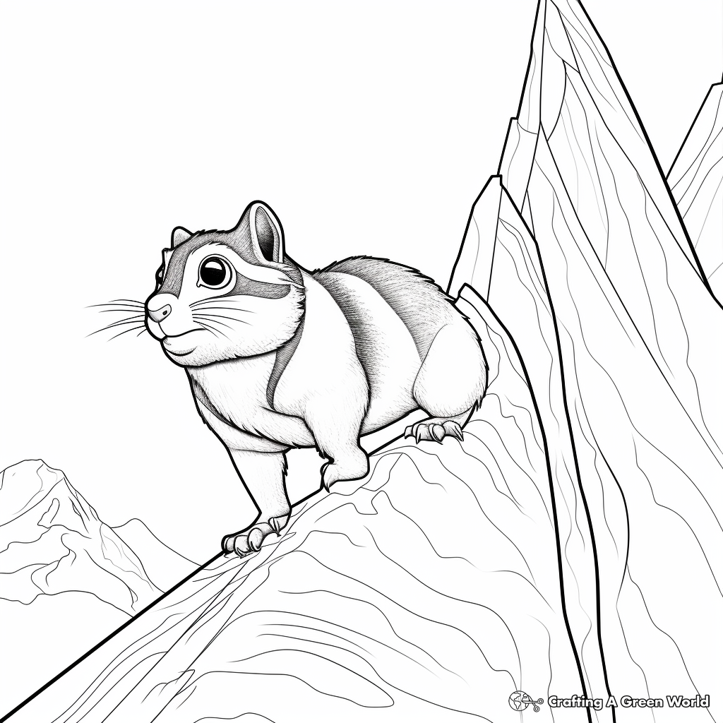 Climbing-Skill Chipmunk Coloring Sheets 4