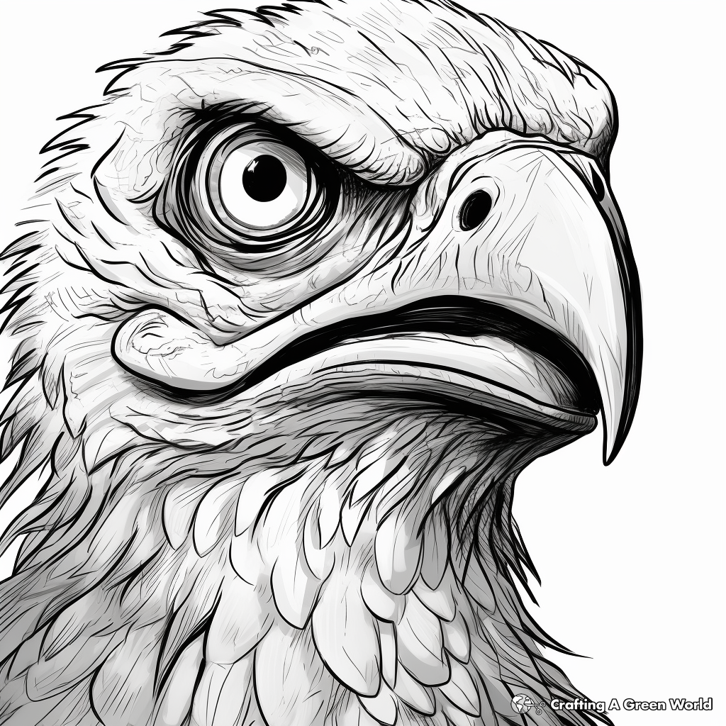 Close-up Atrociraptor Face Coloring Pages 2