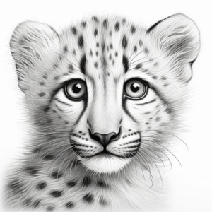 Close-Up Cheetah Face Coloring Sheets 1
