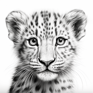 Close-Up Cheetah Face Coloring Sheets 3