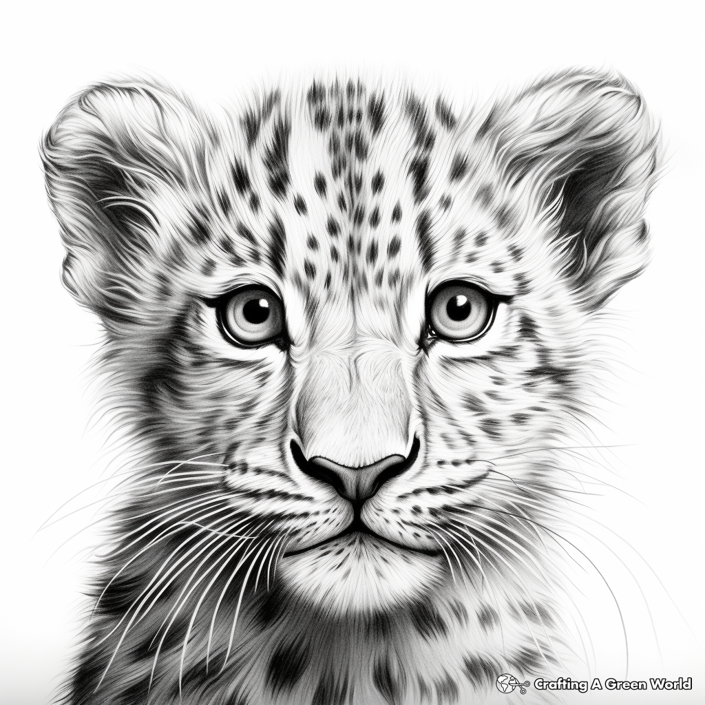 Close-Up Cheetah Face Coloring Sheets 3