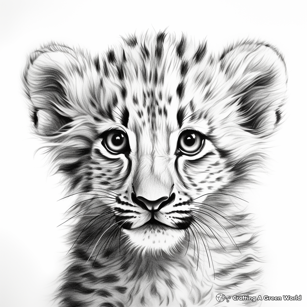 Close-Up Cheetah Face Coloring Sheets 4