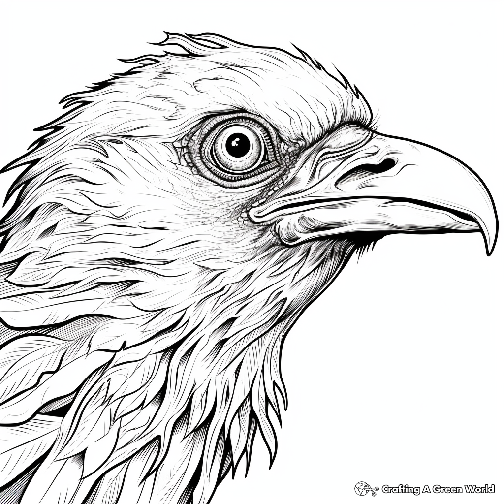Close-up Detailed Raven Head Coloring Pages 2