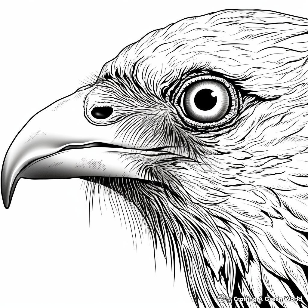 Close-up Detailed Raven Head Coloring Pages 3