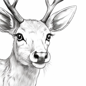 Close-Up of White Tailed Deer's Eye Coloring Page 2