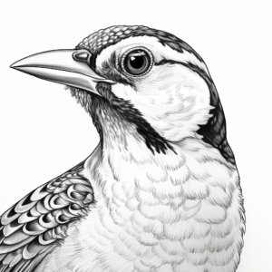 Close-Up Portrait Western Meadowlark Coloring Pages 1