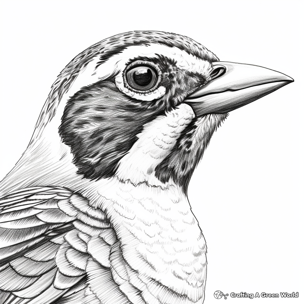 Close-Up Portrait Western Meadowlark Coloring Pages 3