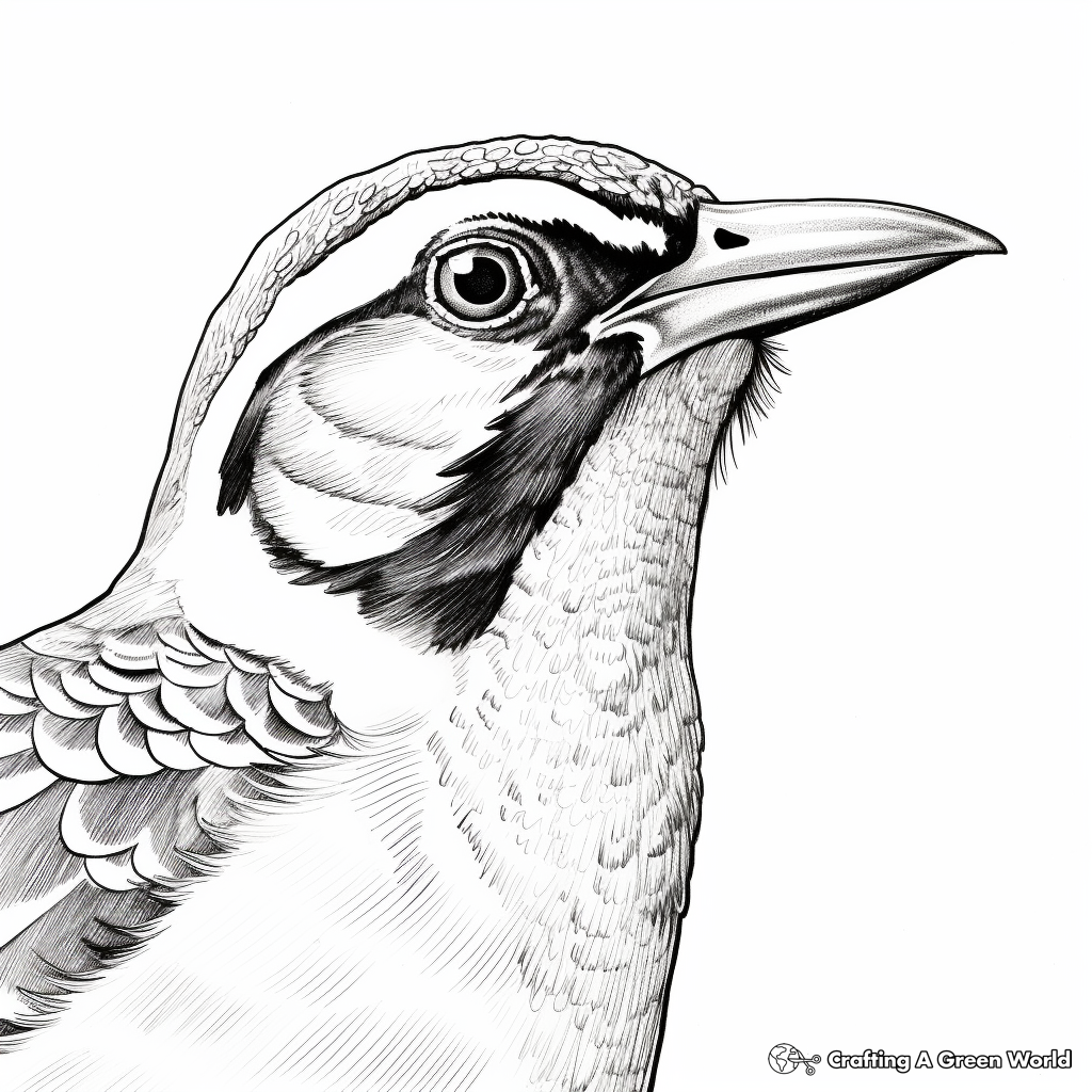 Close-Up Portrait Western Meadowlark Coloring Pages 4