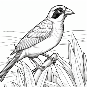 Coastal Seaside Sparrow Coloring Pages 1