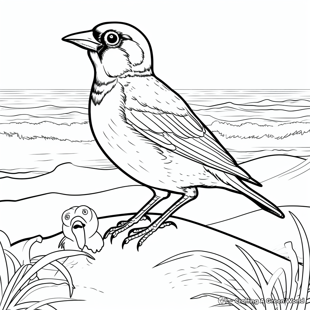 Coastal Seaside Sparrow Coloring Pages 2