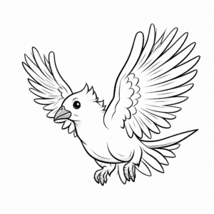 Cockatiel in Flight Coloring Pages for children 3