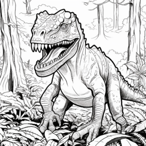 Color and Learn: Carnotaurus Facts Coloring Pages 2