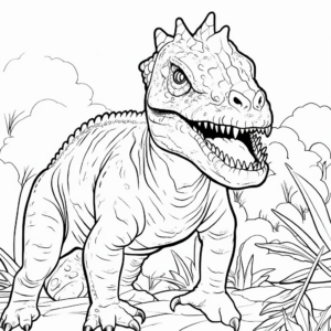 Color and Learn: Carnotaurus Facts Coloring Pages 3