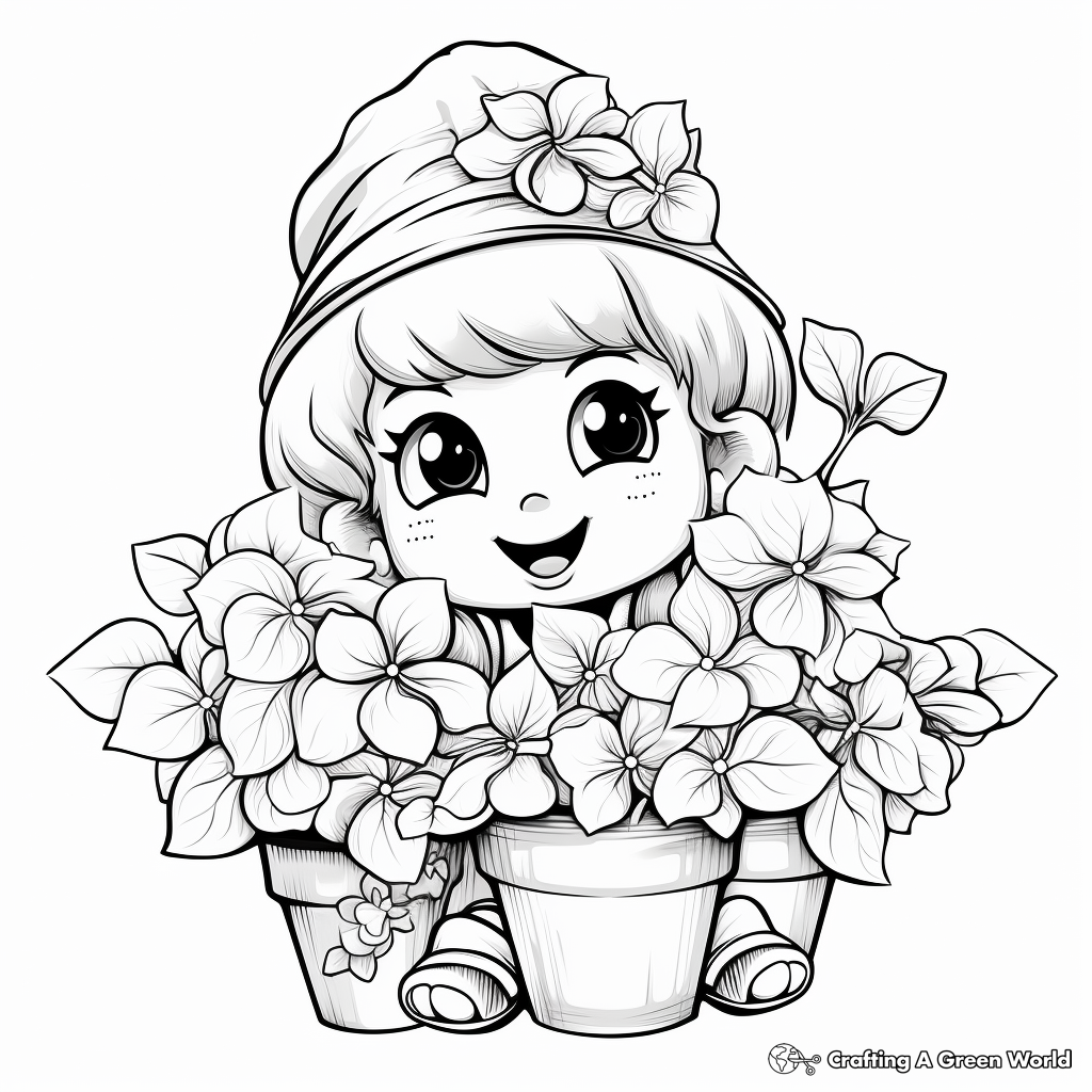 Color and Learn: Hydrangea Lifecycle Coloring Pages 2