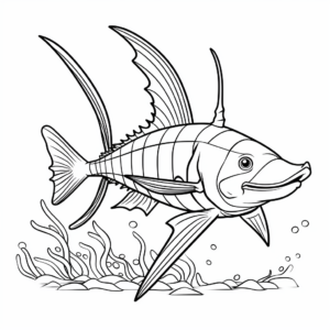 Color and Learn: Swordfish Facts Coloring Pages 1