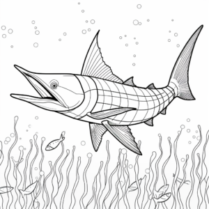 Color and Learn: Swordfish Facts Coloring Pages 3