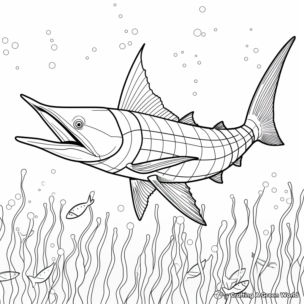Color and Learn: Swordfish Facts Coloring Pages 4