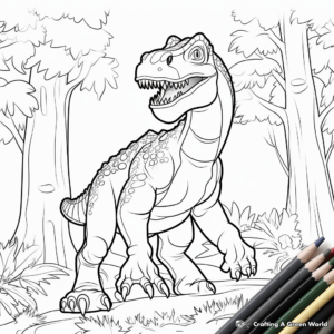 Color by Number Allosaurus Coloring Pages 3