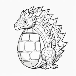 Color-By-Number Ankylosaurus Egg Coloring Pages 2