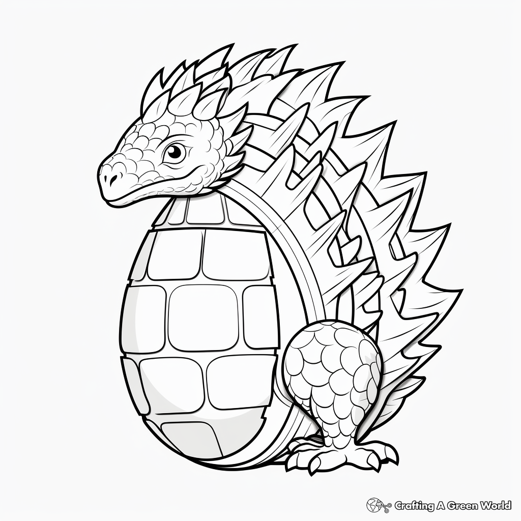 Color-By-Number Ankylosaurus Egg Coloring Pages 2