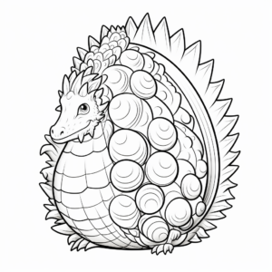 Color-By-Number Ankylosaurus Egg Coloring Pages 3