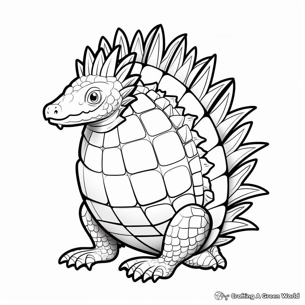Color-By-Number Ankylosaurus Egg Coloring Pages 4