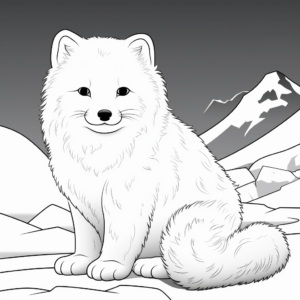 Color-by-Number Arctic Fox Coloring Pages 2