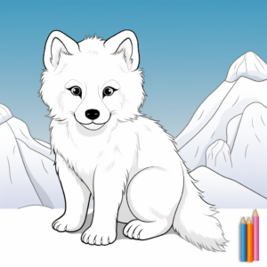Color-by-Number Arctic Fox Coloring Pages 3