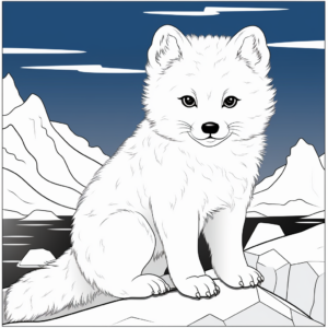 Color-by-Number Arctic Fox Coloring Pages 4