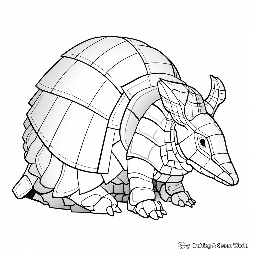 Color-By-Number Armadillo Coloring Pages 1