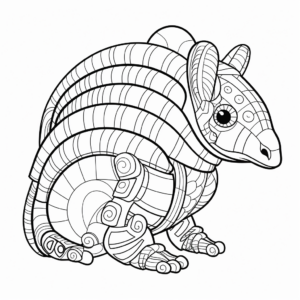 Color-By-Number Armadillo Coloring Pages 2