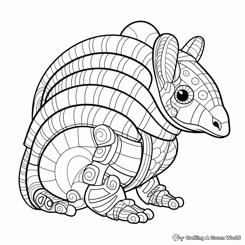 Color-By-Number Armadillo Coloring Pages 2