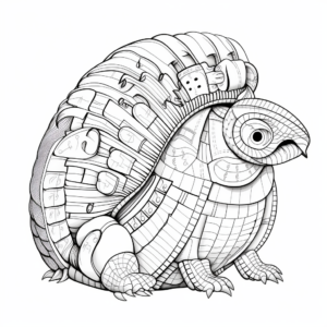 Color-By-Number Armadillo Coloring Pages 4
