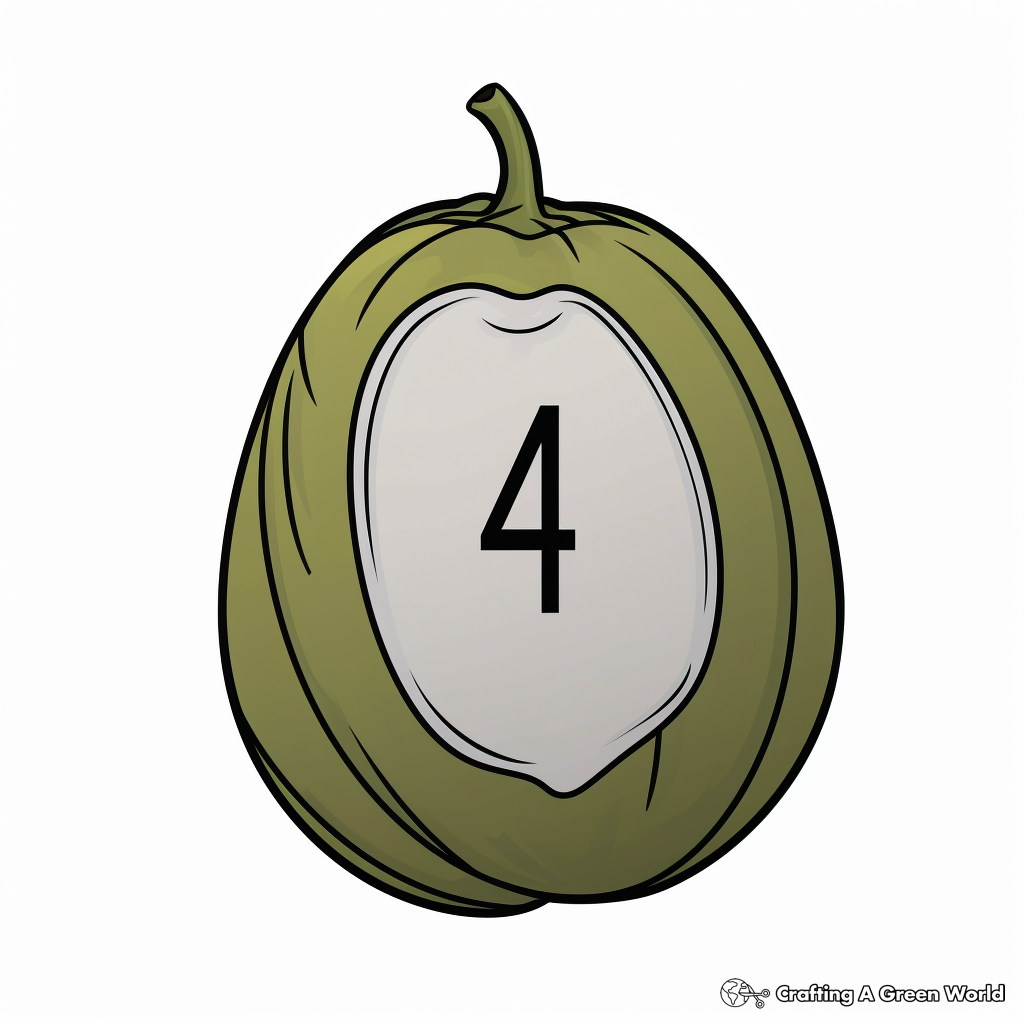 Color by Number Avocado Coloring Pages 1