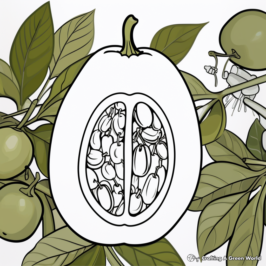Color by Number Avocado Coloring Pages 2